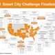 78 cities applied to the challenge, and the seven finalists announced today are shown in orange